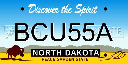 BCU55A North Dakota License Plate