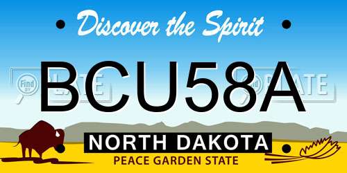 BCU58A North Dakota License Plate
