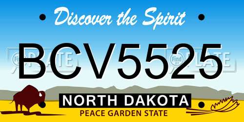 BCV5525 North Dakota License Plate