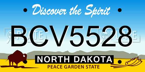 BCV5528 North Dakota License Plate