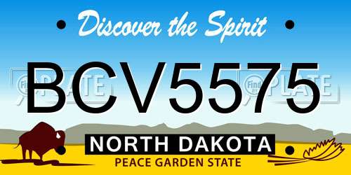 BCV5575 North Dakota License Plate