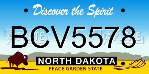BCV5578 North Dakota License Plate