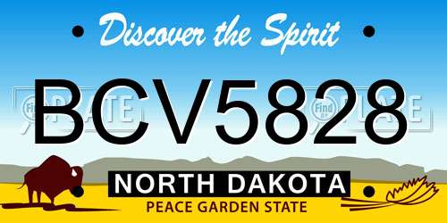 BCV5828 North Dakota License Plate