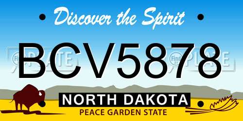 BCV5878 North Dakota License Plate