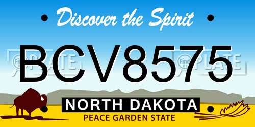 BCV8575 North Dakota License Plate