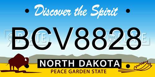 BCV8828 North Dakota License Plate
