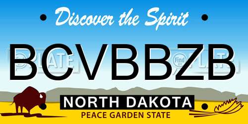 BCVBBZB North Dakota License Plate