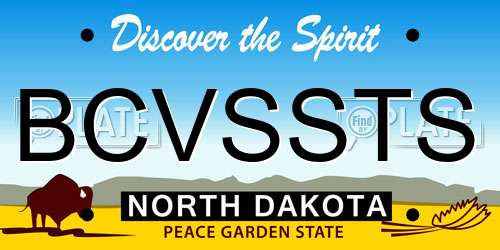 BCVSSTS North Dakota License Plate