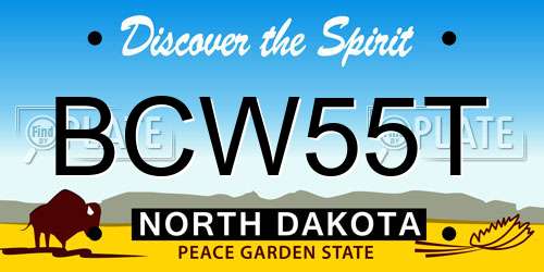 BCW55T North Dakota License Plate