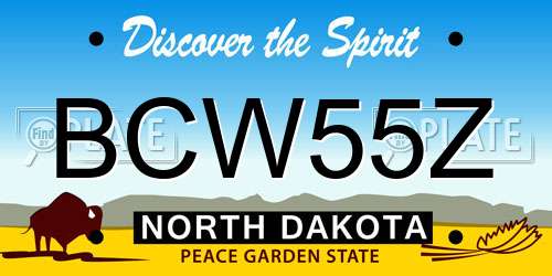 BCW55Z North Dakota License Plate