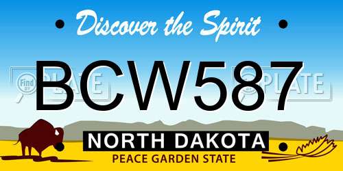 BCW587 North Dakota License Plate