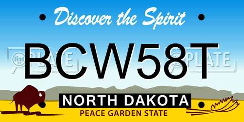 BCW58T North Dakota License Plate
