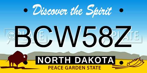 BCW58Z North Dakota License Plate