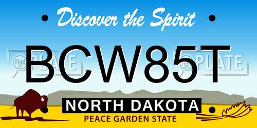 BCW85T North Dakota License Plate