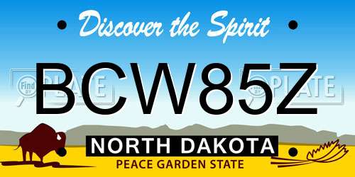 BCW85Z North Dakota License Plate