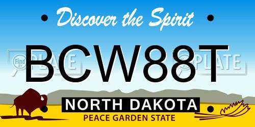 BCW88T North Dakota License Plate