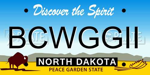 BCWGGII North Dakota License Plate