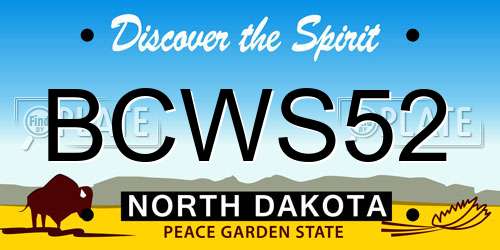 BCWS52 North Dakota License Plate