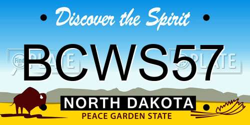 BCWS57 North Dakota License Plate
