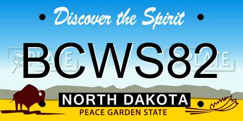 BCWS82 North Dakota License Plate