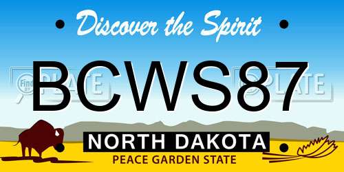 BCWS87 North Dakota License Plate