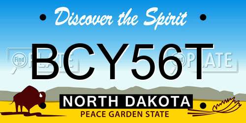 BCY56T North Dakota License Plate