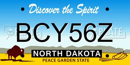 BCY56Z North Dakota License Plate