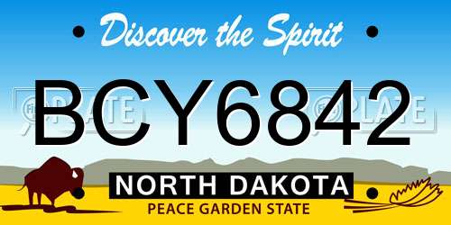 BCY6842 North Dakota License Plate