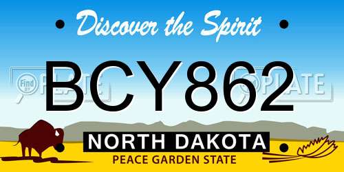 BCY862 North Dakota License Plate