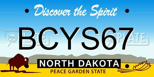BCYS67 North Dakota License Plate