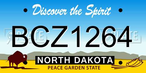 BCZ1264 North Dakota License Plate