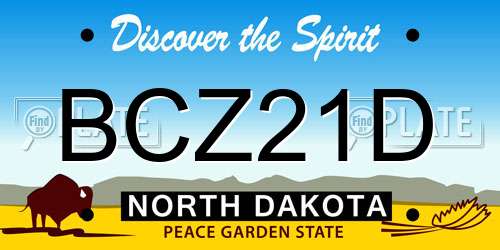 BCZ21D North Dakota License Plate