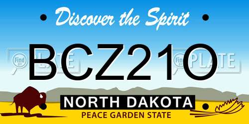 BCZ21O North Dakota License Plate