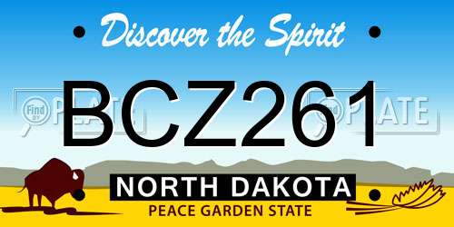BCZ261 North Dakota License Plate