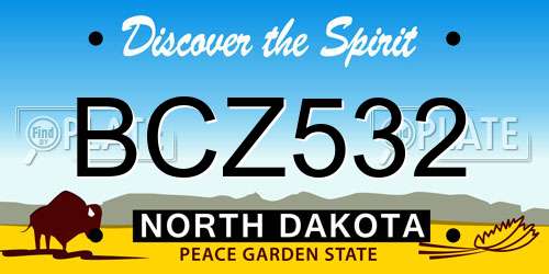 BCZ532 North Dakota License Plate
