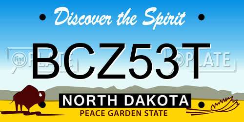 BCZ53T North Dakota License Plate