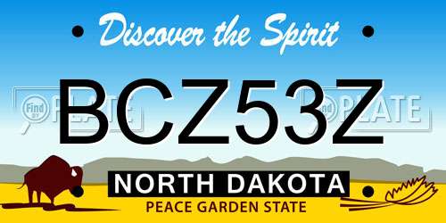 BCZ53Z North Dakota License Plate