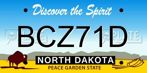 BCZ71D North Dakota License Plate