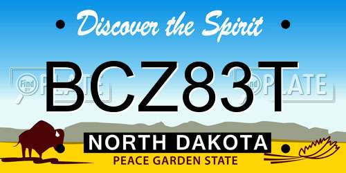 BCZ83T North Dakota License Plate