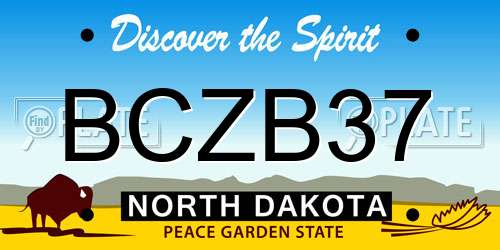 BCZB37 North Dakota License Plate