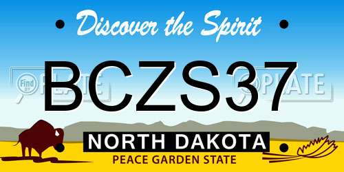BCZS37 North Dakota License Plate