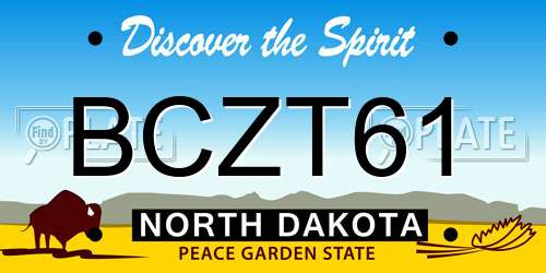 BCZT61 North Dakota License Plate