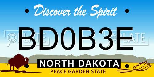 BD0B3E North Dakota License Plate