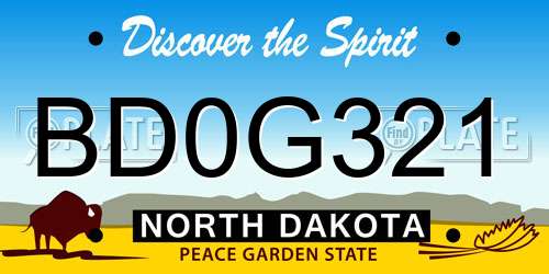 BD0G321 North Dakota License Plate