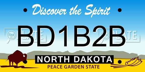 BD1B2B North Dakota License Plate