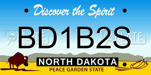 BD1B2S North Dakota License Plate