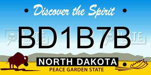 BD1B7B North Dakota License Plate