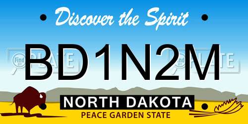 BD1N2M North Dakota License Plate