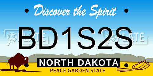 BD1S2S North Dakota License Plate