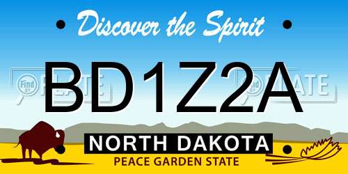 BD1Z2A North Dakota License Plate